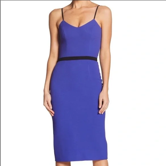 Dress The Population Emma Spaghetti Strap Body-Con Dress Blue/Violet XL at Nordstrom Rack - Womens C